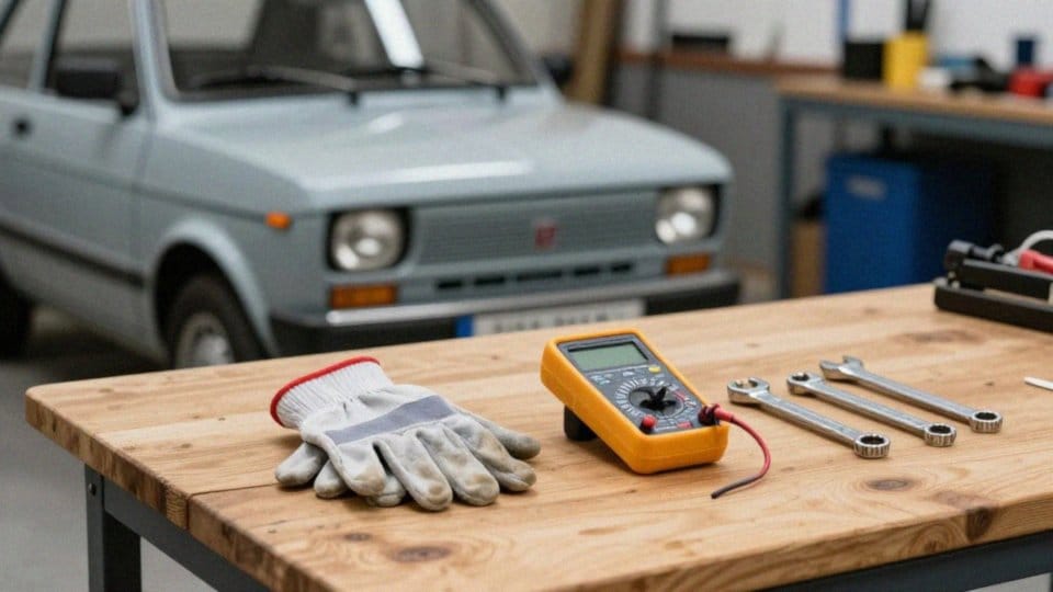 Jak bezpiecznie odłączyć akumulator przed montażem w Fiat 126p?