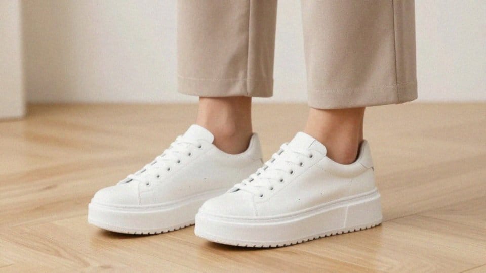 Czy platformy i sneakersy pasują do szerokich spodni 7/8?
