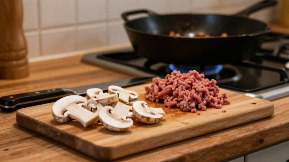 Kiedy podsmażyć mięso i pieczarki przed nadziewaniem?