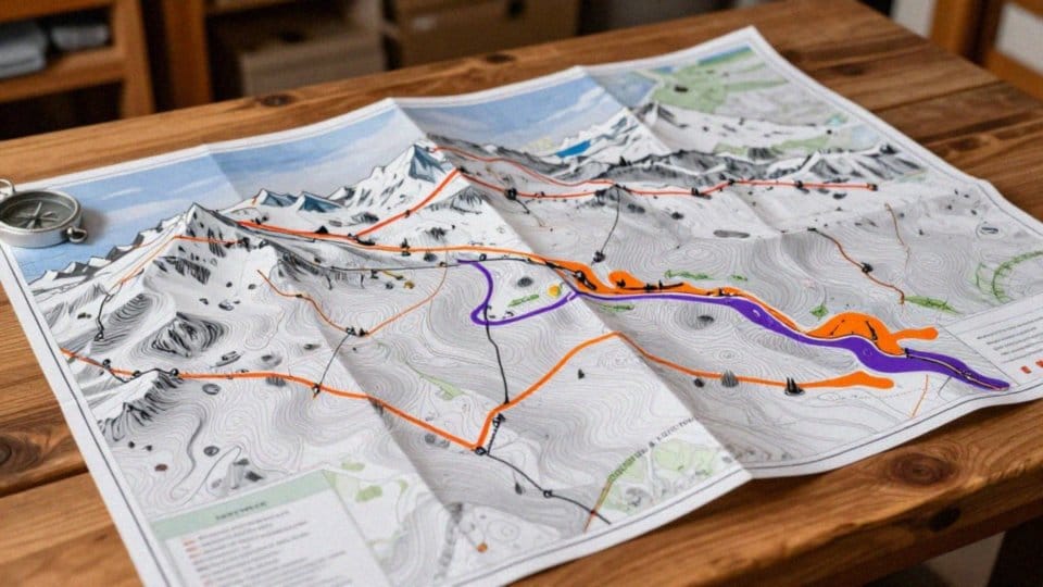 W jaki sposób mapa zaznacza trasy skiturowe?