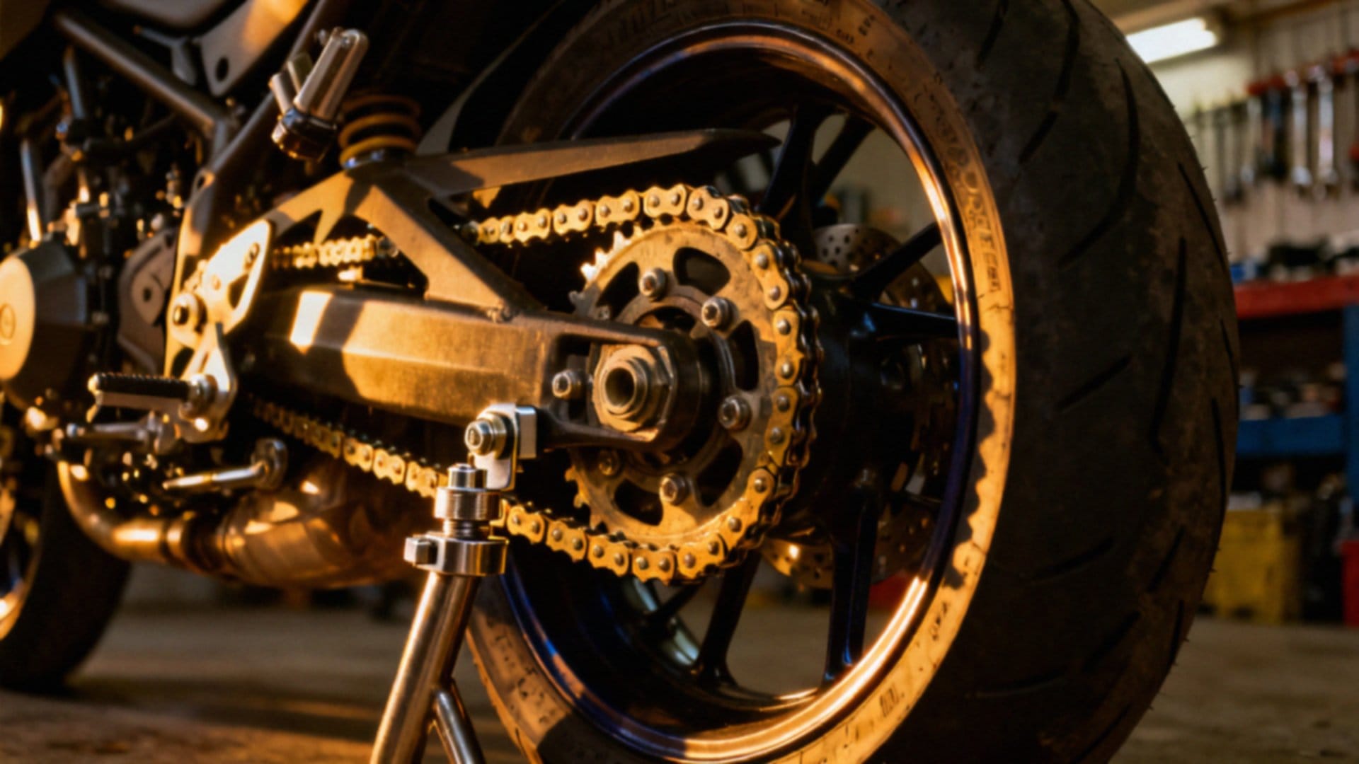 Naciąg łańcucha w Yamaha MT-07 — jak go ustawić i kontrolować?
